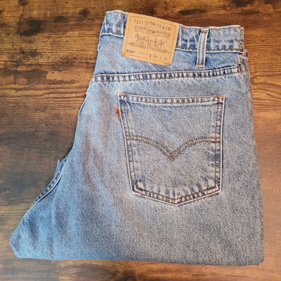 Levi's Other - VTG 90s Levi's 550 Relaxed Fit Jeans Orange Tab Tag 38x30 Measures 36x29